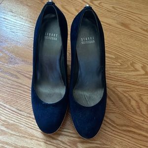 Navy blue Stuart weitzman size 7 espadrille platform wedge